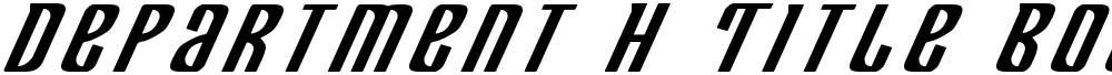Department H Title Bold Italic