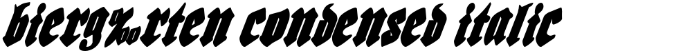 Bierg‰rten Condensed Italic
