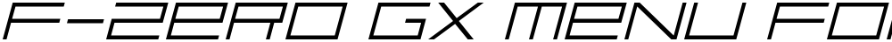 F-Zero GX Menu Font Thin