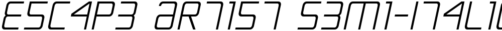 Escape Artist Semi-Italic