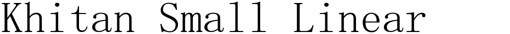 Khitan Small Linear
