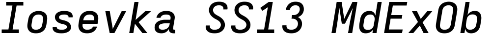 Iosevka SS13 MdExObl