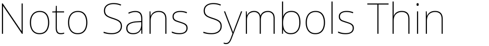 Noto Sans Symbols Thin