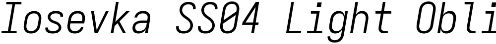 Iosevka SS04 Light Oblique