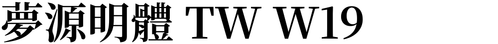 夢源明體 TW W19