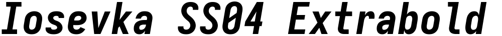 Iosevka SS04 Extrabold