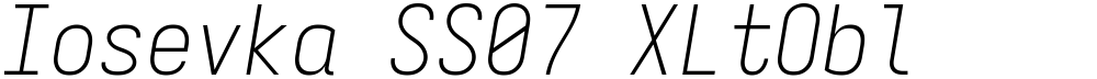Iosevka SS07 XLtObl