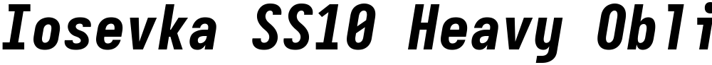 Iosevka SS10 Heavy Oblique