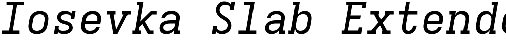 Iosevka Slab Extended Oblique