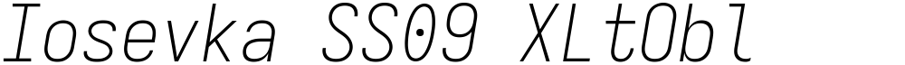 Iosevka SS09 XLtObl