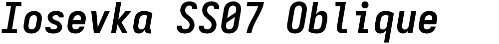 Iosevka SS07 Oblique