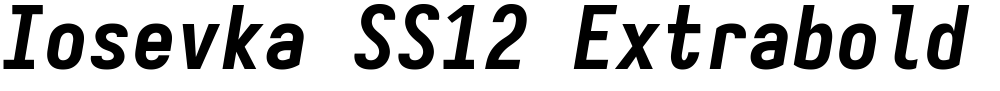 Iosevka SS12 Extrabold Oblique