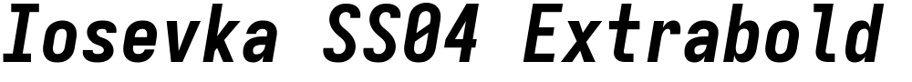 Iosevka SS04 Extrabold Oblique