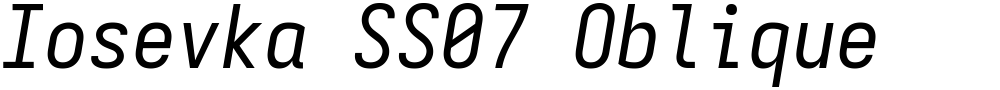 Iosevka SS07 Oblique