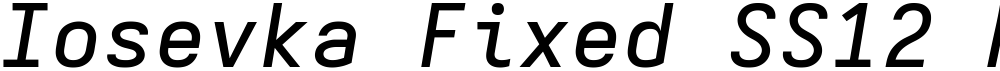 Iosevka Fixed SS12 MdExObl