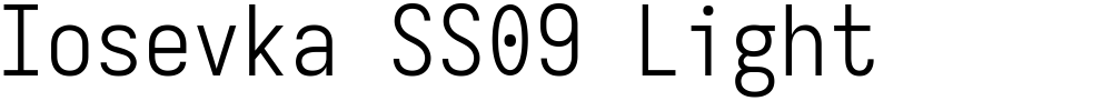 Iosevka SS09 Light
