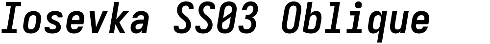 Iosevka SS03 Oblique