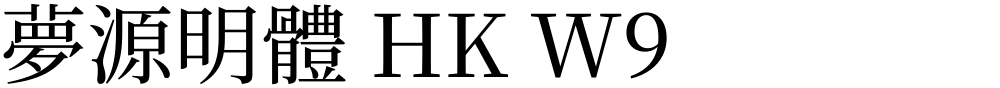 夢源明體 HK W9