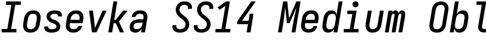 Iosevka SS14 Medium Oblique