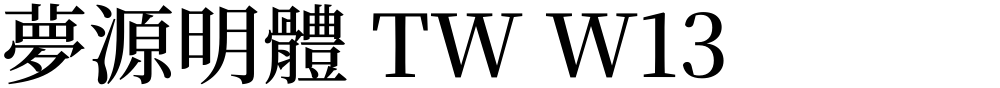 夢源明體 TW W13