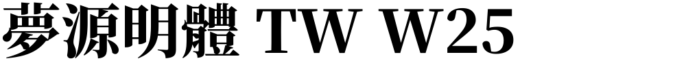 夢源明體 TW W25
