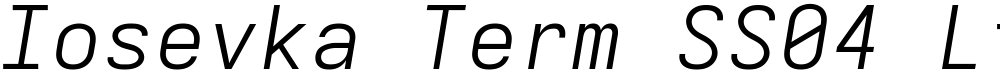 Iosevka Term SS04 LtExObl