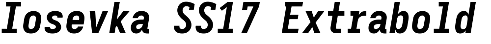 Iosevka SS17 Extrabold Oblique