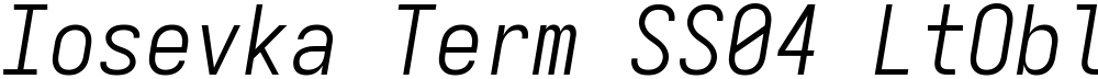 Iosevka Term SS04 LtObl