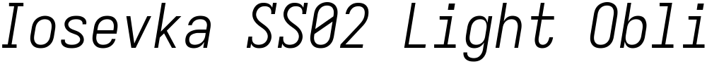 Iosevka SS02 Light Oblique