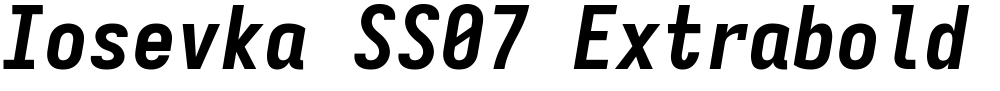 Iosevka SS07 Extrabold Oblique