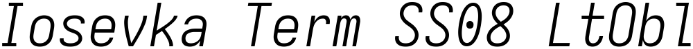 Iosevka Term SS08 LtObl