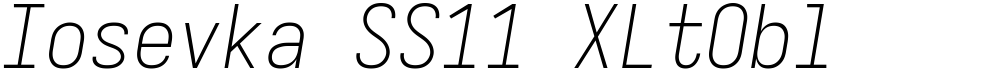 Iosevka SS11 XLtObl