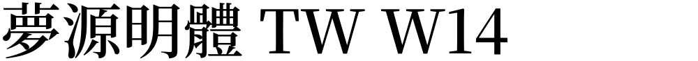 夢源明體 TW W14