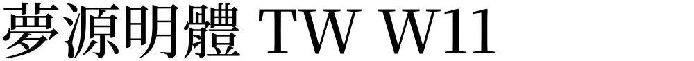 夢源明體 TW W11