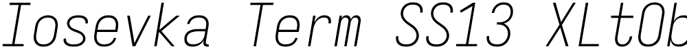Iosevka Term SS13 XLtObl