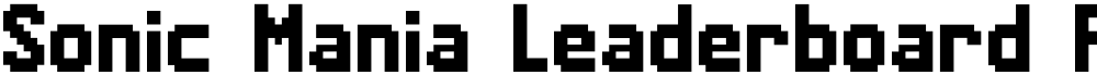Sonic Mania Leaderboard Font