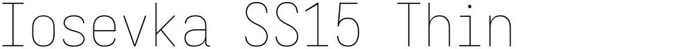 Iosevka SS15 Thin