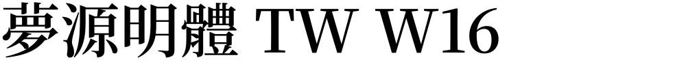 夢源明體 TW W16