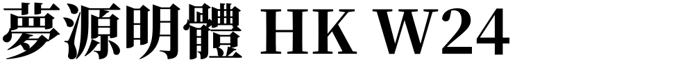 夢源明體 HK W24