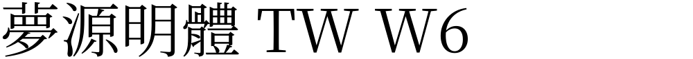 夢源明體 TW W6