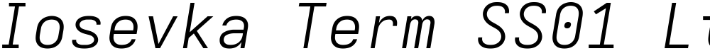 Iosevka Term SS01 LtExObl