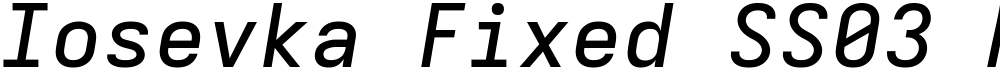Iosevka Fixed SS03 MdExObl