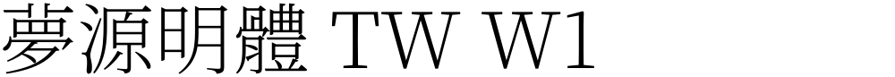 夢源明體 TW W1