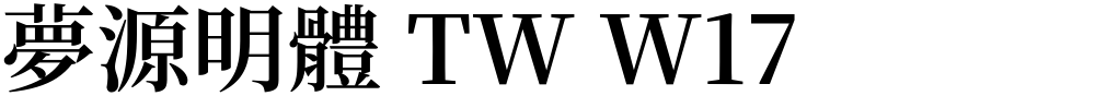 夢源明體 TW W17