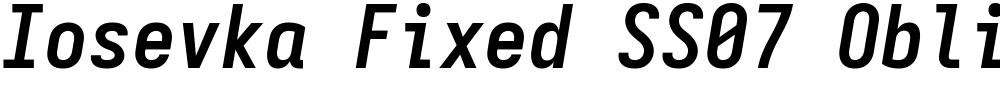 Iosevka Fixed SS07 Oblique