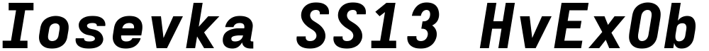 Iosevka SS13 HvExObl