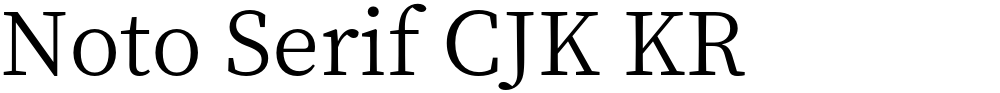 Noto Serif CJK KR
