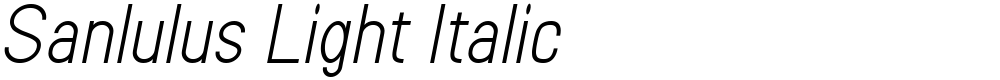Sanlulus Light Italic