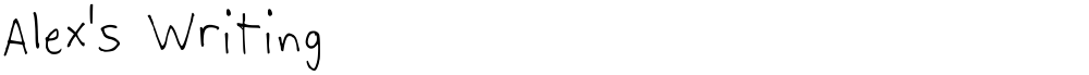 Alex's Writing