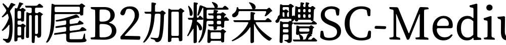 獅尾B2加糖宋體SC-Medium